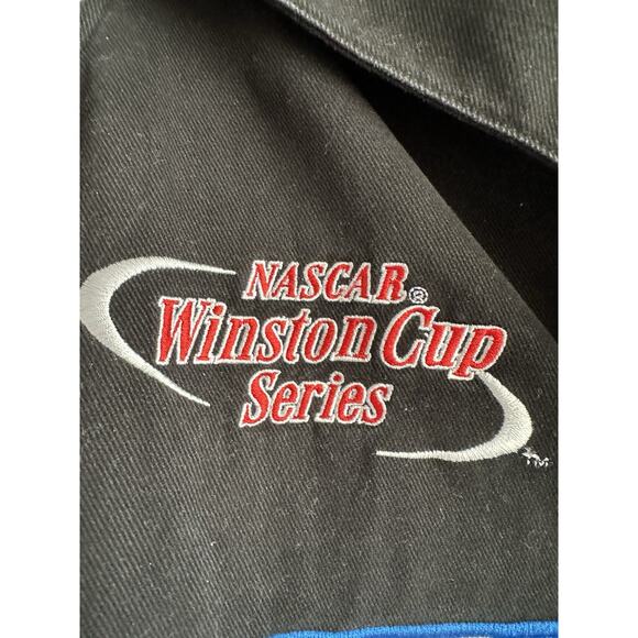 Vintage NASCAR Chase Authentics Winston Cup Racing Jacket M Black Checkered - Picture 3 of 7